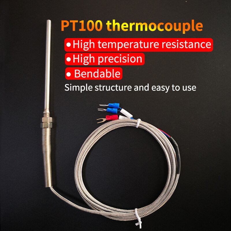 K &amp;  pt100 -type termoelementsonde 3- -leder  m8 -tråds temperaturføler til termostat rex -c100