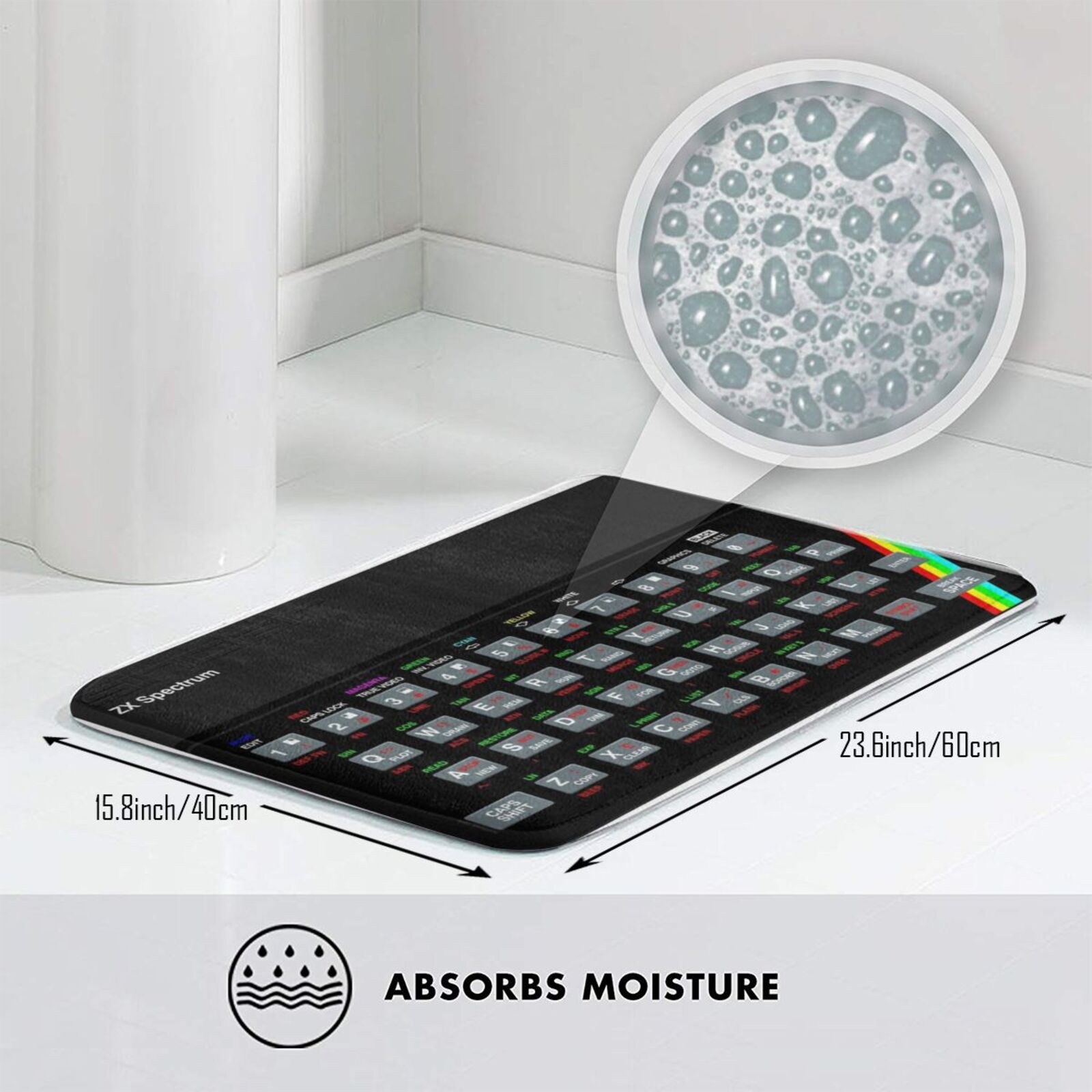 Zx Spectrum Mat Rug Carpet Anti-Slip Floor Mats Bedroom Zx Spectrum Personal Computer Geek 80S Nerd Freak