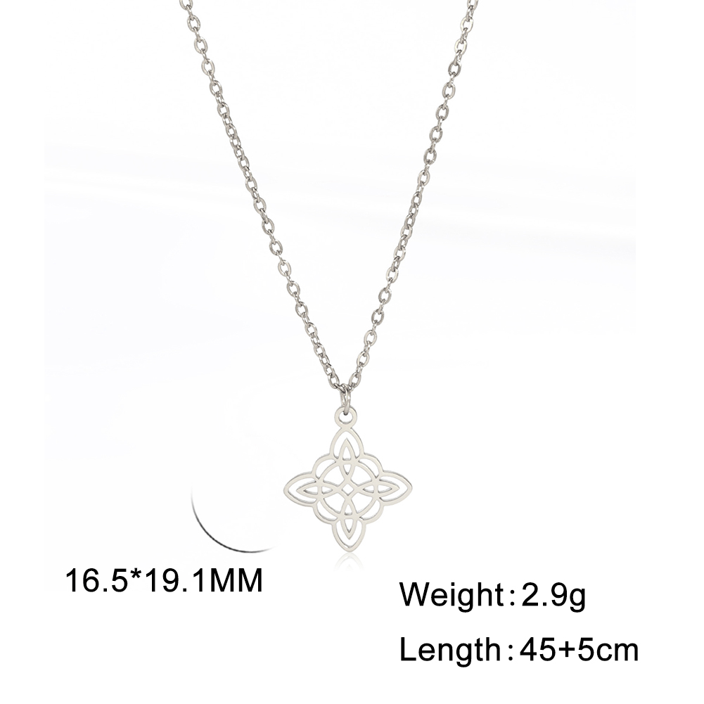 Clásico collar de nudo de bruja la Trinidad de la Media Luna masculina y femenina une amuleto de buena suerte joyas de acero inoxidable Amuleto de protección celta navideños de año
