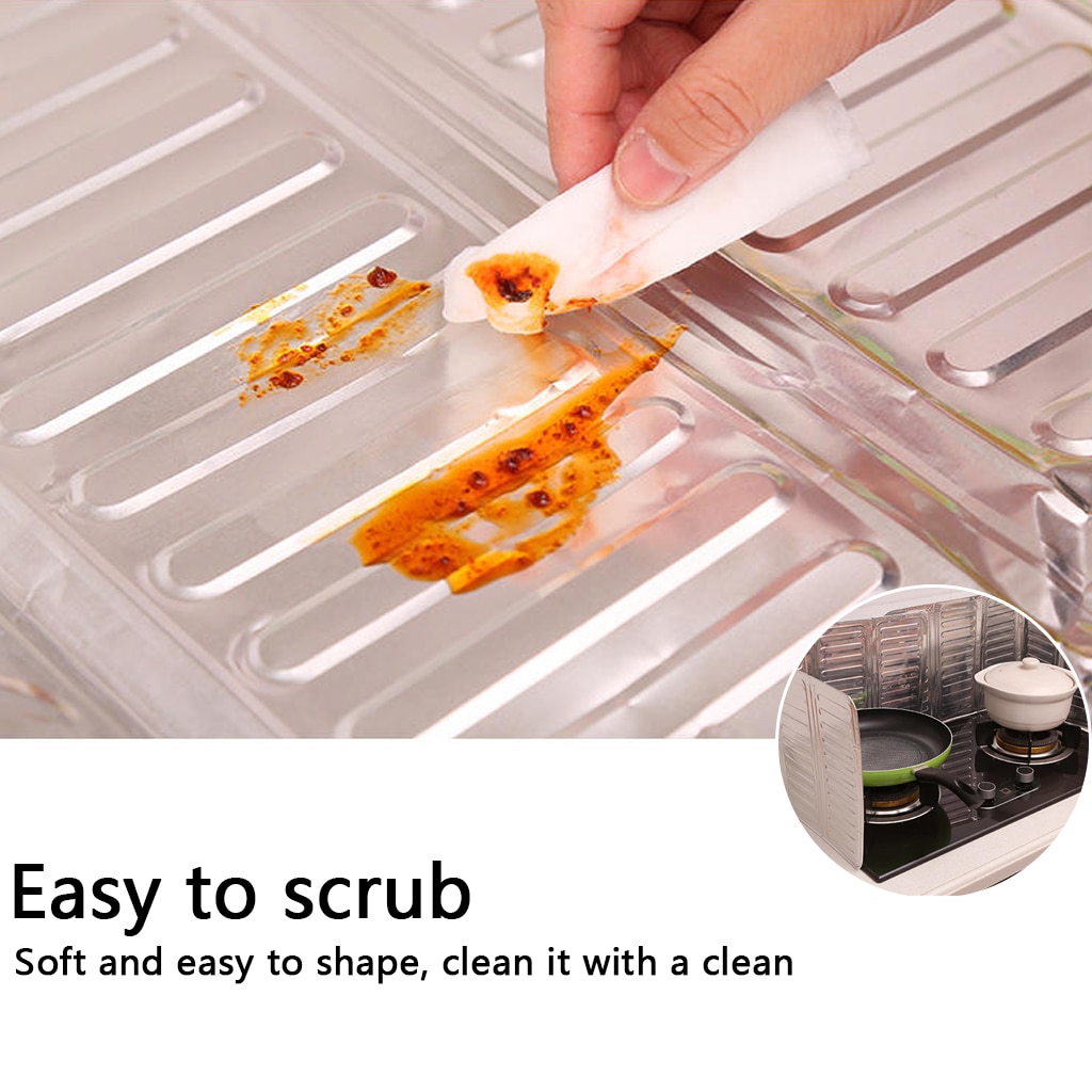 Anti Splatter Shield Guard Oil Divider Splash Proof Tool Kitchen Frying Pan Oil Splash Screen Cover Gas Stove Plate Foldable