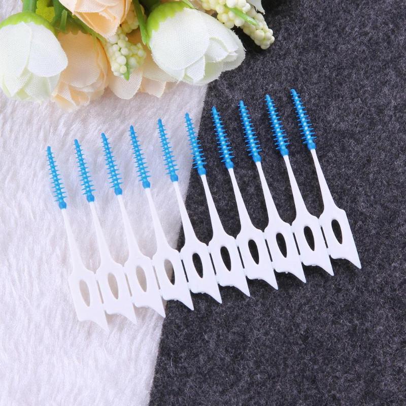 20/40pcs/Box Soft Silicone Dental Floss Interdental Brush Disposable Teeth Stick Toothpicks Floss Oral Care Clean Tool