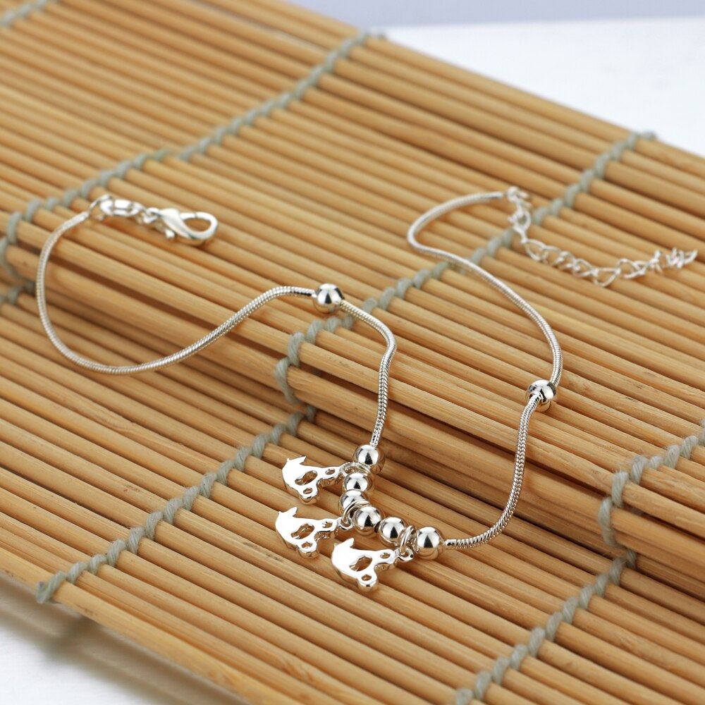 Ciondolo speciale da donna in argento Sterling 925 con ciondolo a forma di cartone animato femminile estate popolare gioielli in argento 28cm braccialetto alla caviglia a catena