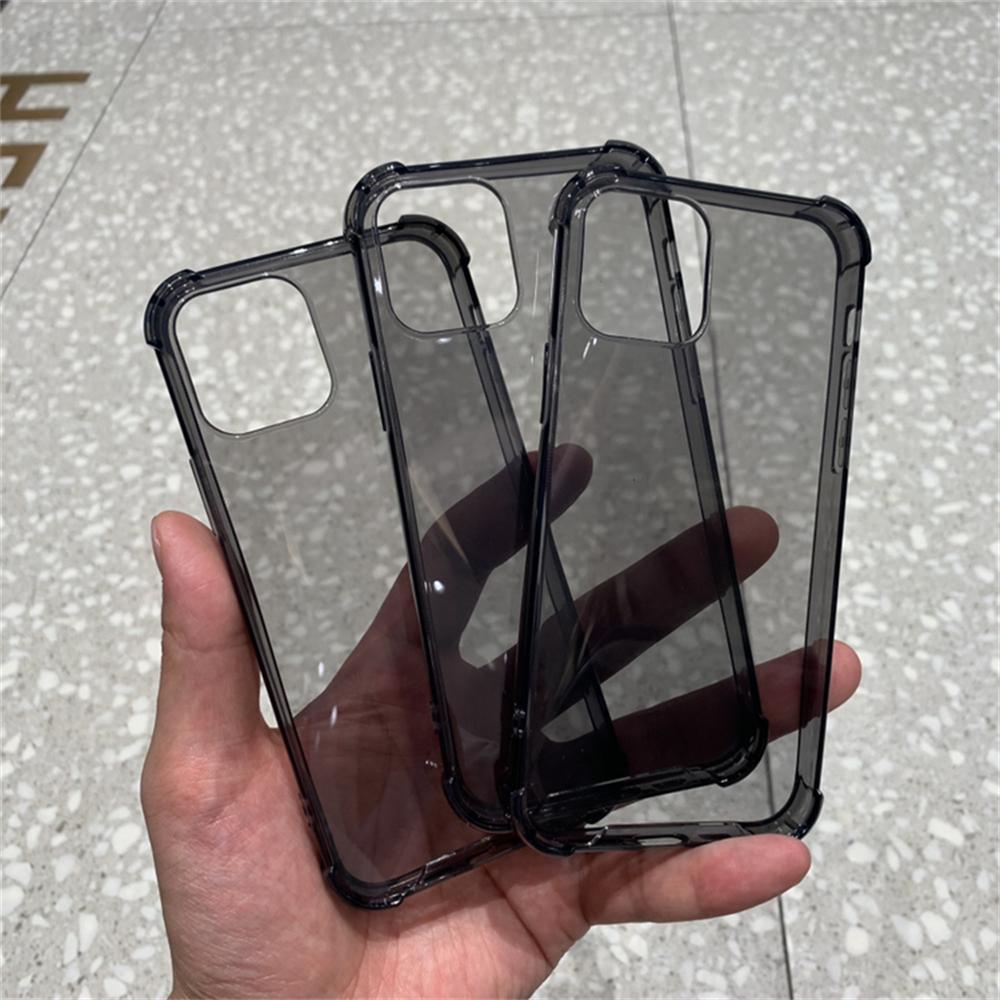 Funda de TPU suave negra transparente de para iPhone 16 15 14 Plus 13 12 11 Pro Max Mini X XS XR cubierta trasera transparente a prueba de golpes