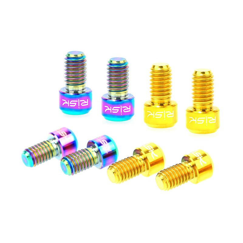 RISIKO 2 stücke M6x10mm Fahrrad Bremse Draht Befestigung Schrauben Titan Fahrrad Inneren Kabel Drücken Schraube MTB Rennrad Brems Linie bolzen Schrauben