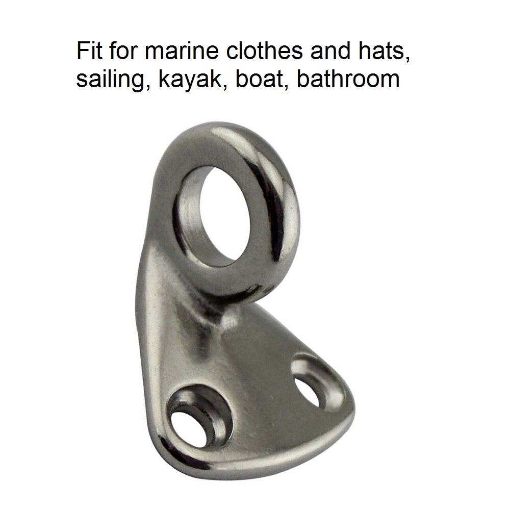 5PCS 316 Stainless Steel Fender Hook With Closed Eye Marine Boat Hardware Clothes Eye Deck Fender Hook