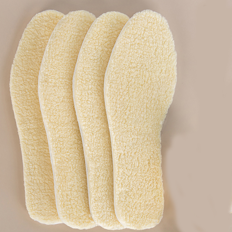 Verstelbare warme inlegzolen met fleece en verdikt lamsleer Comfortabele inlegzolen van kasjmier en katoen Snowboots