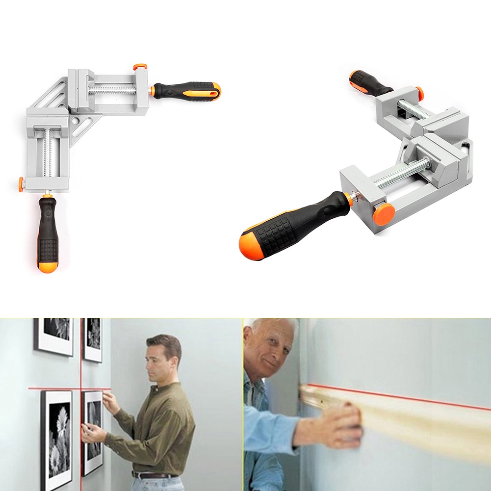 90 Degree Corner Clamp Right Angle Clip Double Handle Clamps for Woodworking Framing Photo Quick Release Corner Clamping Tools