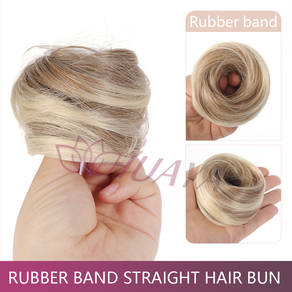Moño desordenado, extensión de moño recto, Mini banda de goma, moño para el pelo, peluca de Donut sintética, accesorio, moño Updo: #35