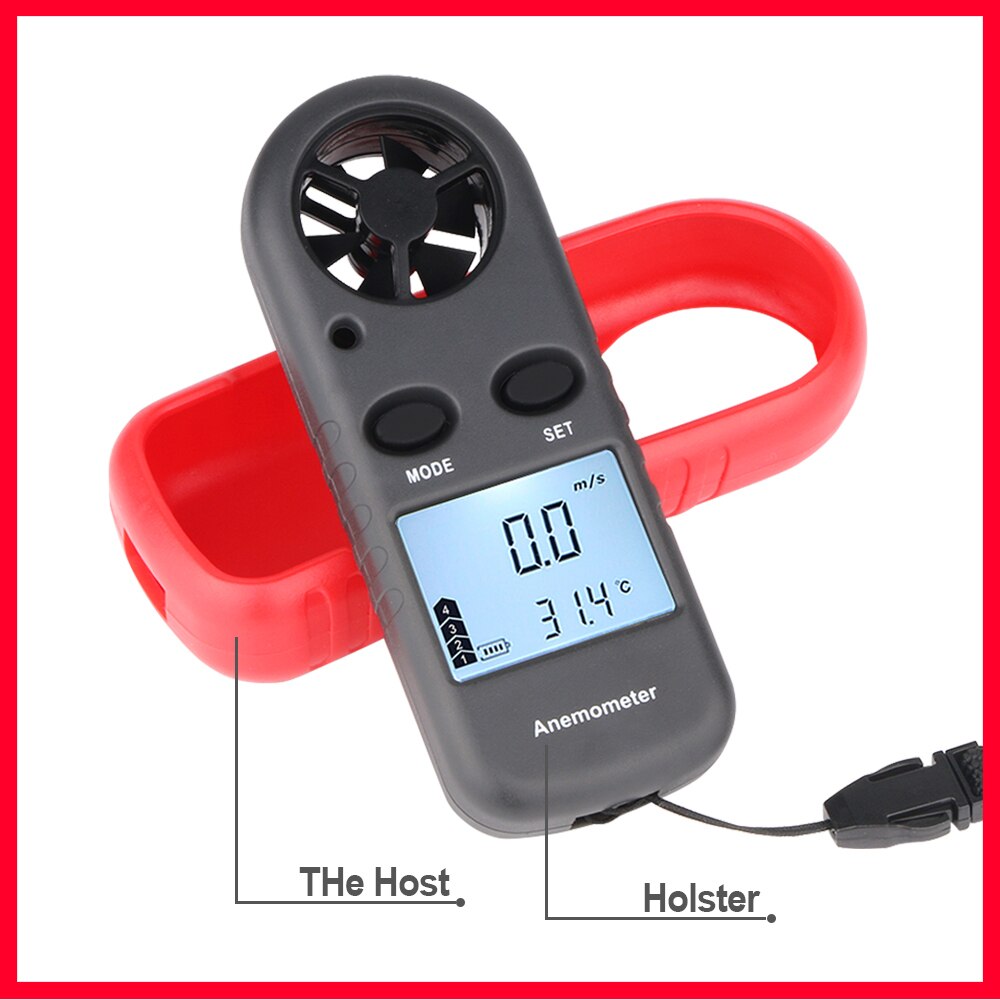 WINTACT Wind Gauge Meter Draagbare Anemometer Anemometro Thermometer LCD Digitale Hand-held Meten tool WT816-WINTACT