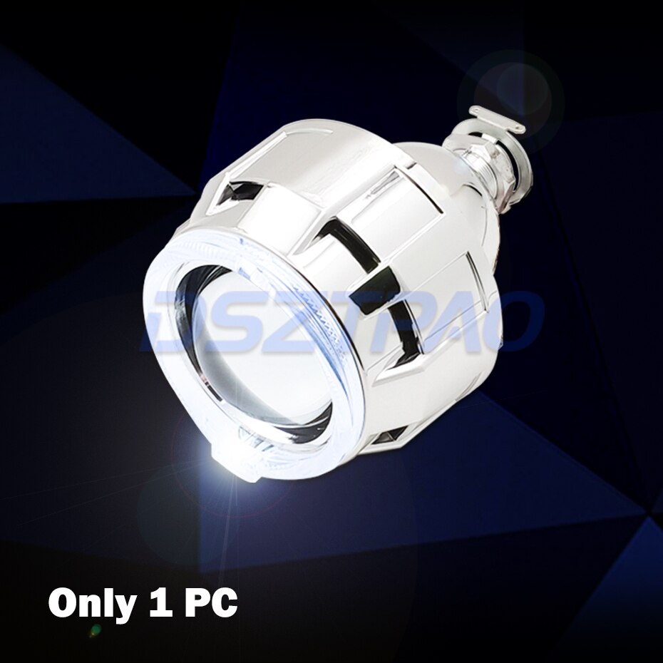LED Angel Eyes Halos Bi xenon Lens Projector Headlight For Car Retrofit DIY W/ Daytime Running Lights 2.5'' H4 H7 Use H1 Xenon: 1 pc
