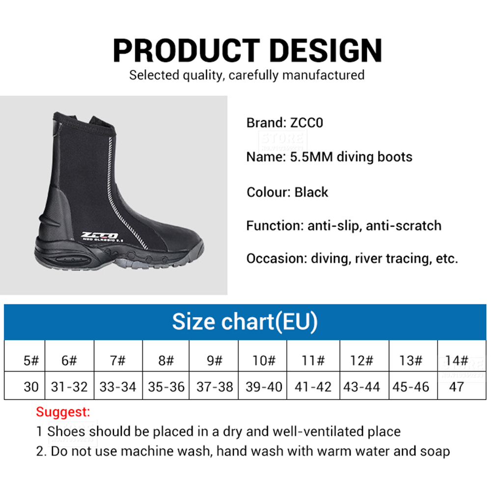 5.5MM Neopren Tauchen Stiefel Surfen Tauchen Tauchen Kitesurf Baden Schuhe Windsurfen unter Wasser Angeln Ausrüstung Schuhe Snorkeling