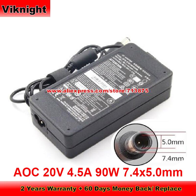 Genuine ADPC2090 20V 4.5A 90W AC Adapter for AOC C3583FQ AG322QCX VS16485 XG-2703 XG3420C Laptop Power Supply: AOC 20V 4.5A 7.4x5.0