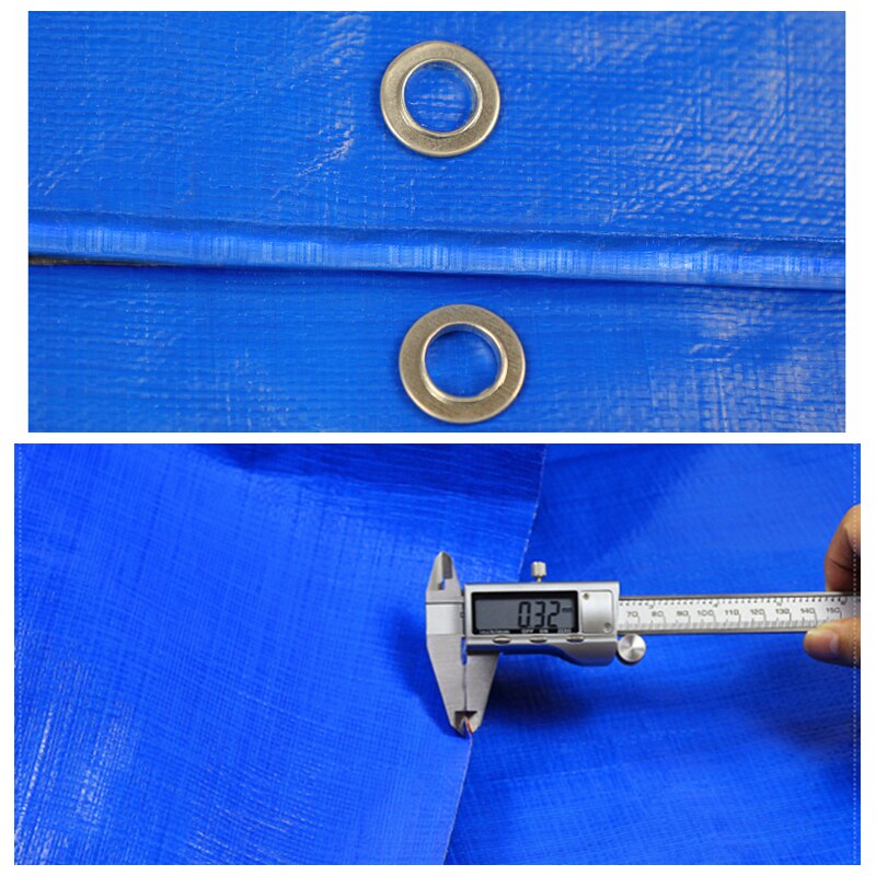 PE Tarpaulin Rainproof Cloth Shade Sail Boat Truck Canopy Tarp Ground Sheet Camping Waterproof Cloth Pet House Cover Blue-Yellow