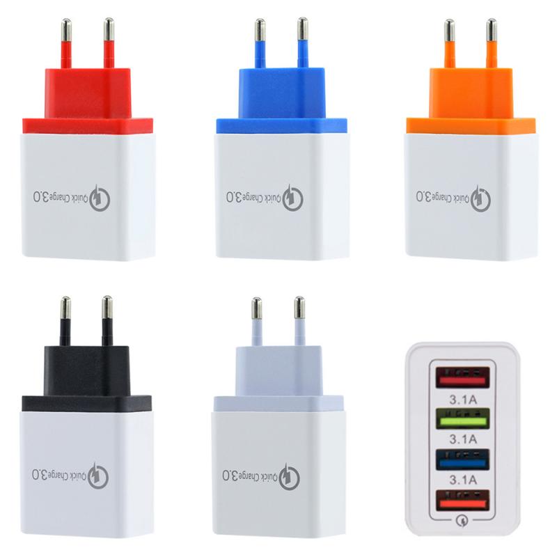 5V3A Multi-Port Travel Charger 4U Intelligente Opladen Hoofd Mobiele Telefoon Opladers 4USB Mobiele Telefoon Oplader