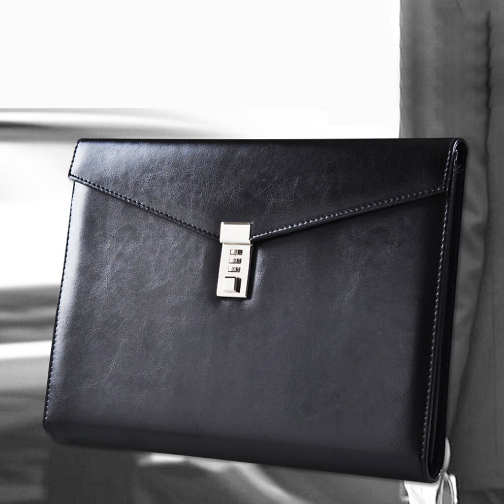 A4 Document Bestand Map Met Wachtwoord Slot Aktetas Organisator Pu Lederen Office Manager Tas Reizen