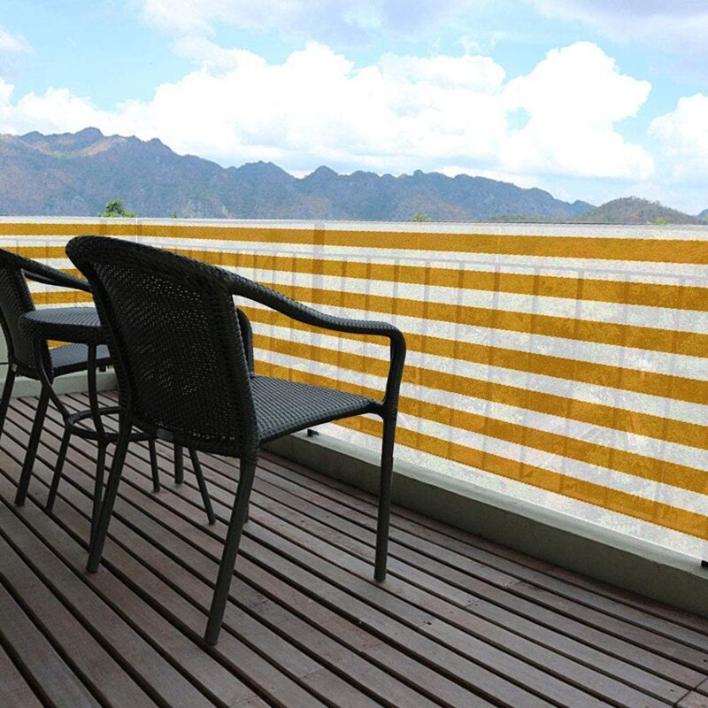 Balcony Privacy Sn Wind Breaker Garden Sn for UV, Sun & Wind Protection PE Outdoor Sn Yellow/White 90X500cm