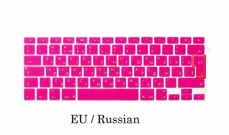 Coque de clavier en silicone souple EU/US pour Macbook Pro 13 Pro 15 CDROM A1278 A1286, EU/US/russe: EU-Rose