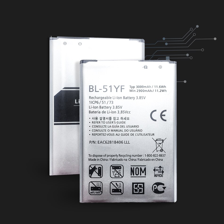 Replacement 3000mAh Mobile Battery BL-51YF For LG G4 H815 H810 VS999 F500 F500S F500K F500L H81 H818 H819 BL 51YF