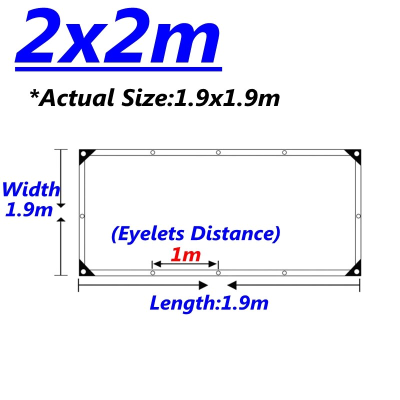 0.32Mm Blauw Oranje Pe Regendicht Doek Dekzeil Outdoor Luifel Shading Zeil Camping Vrachtwagen Luifel Grondzeil Huisdier Huis Cover: 2x2m