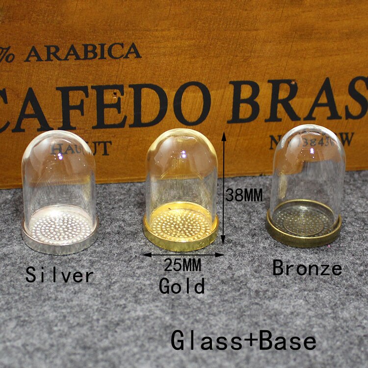 2 PCS Kleine Prinz Rose Glas Dome Mit Anhänger Basis & Top Metall Kappe Glas Fläschchen Halskette anhänger Diy Schmuck finden: Glass-Bronze Base