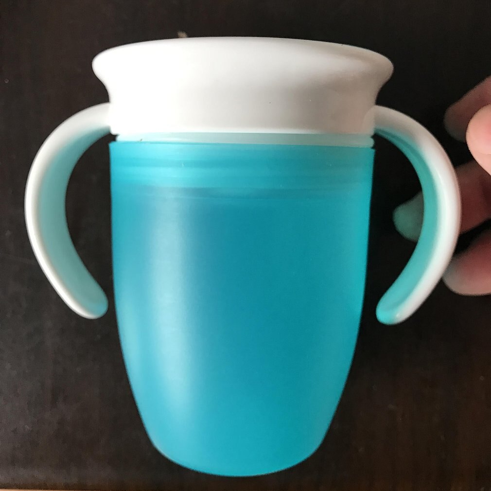 360 Degree Baby Leak-Proof And Anti-Smashing Cup Leak-Proof Baby Infant Child Drinking Cup Learning Cup: blue 207ml