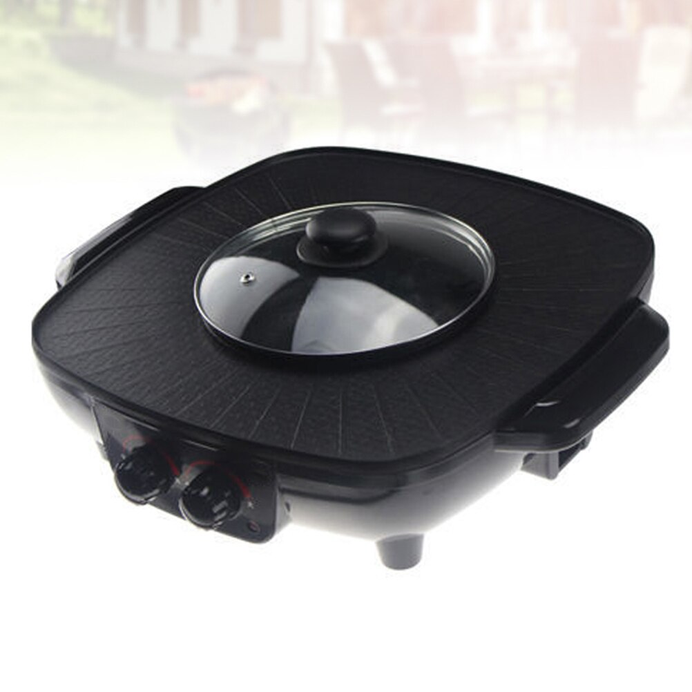 1pc Electric Pot Nonstick Double Control Multifunctional Cooking Pots Shabu Machine for Restaurant Kitchen