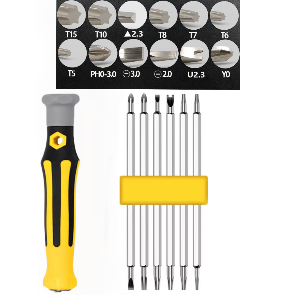 Mini jeu de tournevis de précision 32 en 1, embouts Phillips magnétiques, kit d'outils de réparation à la main multifonctionnel pour téléphone, montre, lunettes, PC: Or