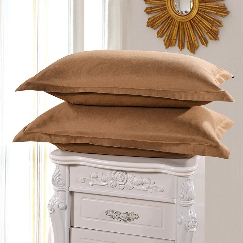 Vaaleansininen väri tyynyliina yksivärinen 100%  polyesteri tyynyliinat lyhyt tyylinen tyynynpäällinen 1 kpl 48cm*74cm xf336-8: Ruskea