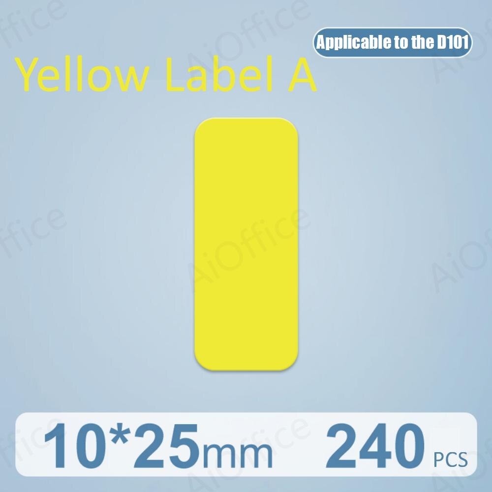 NIIMBOT D101 D11 0 Mini białe naklejki etykiety drukarki anty-olej wodoodporny odporny na rozdarcie dla supermarketu metka z ceną rolkę papieru: Yellow 10X25mm