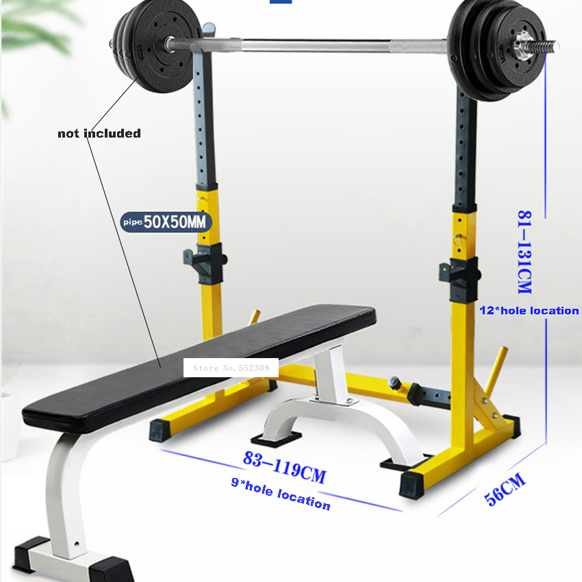 Jednoczęściowa klatka robić przysiadów ze sztangą stalowa sztanga robić podnoszenia ciężarów regulowana wysokość sztanga rama domowe wyposażenie robić fitnessu