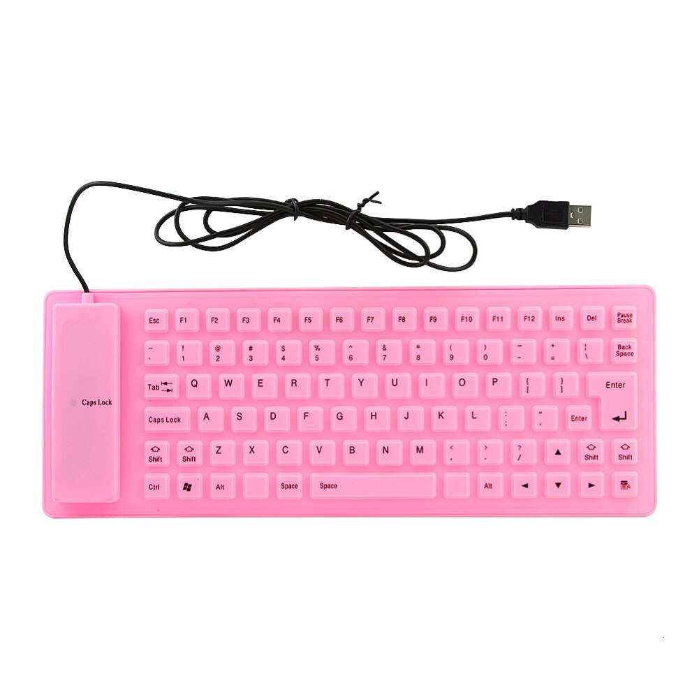 Foldable Silicone Keyboard USB Wired Silicon Flexible Soft Waterproof Roll Up Silica Gel Keyboard for PC Laptop Notebook