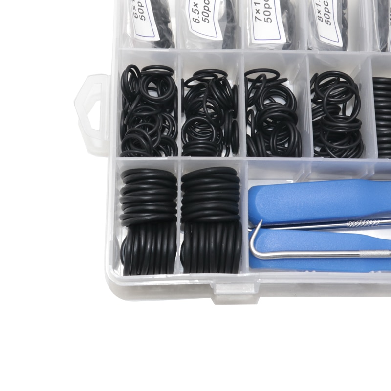 660pcs 1120pcs Nitrile O Ring Kit with 4pcs Hook Tools NBR Rubber Seal Ring Set Thickness 1.5mm 2.4mm Gasket O-Rings with Box