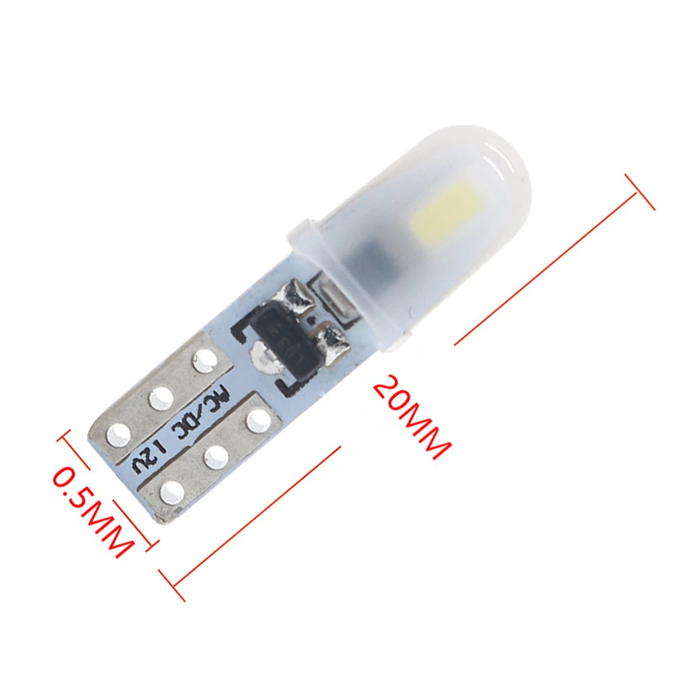 Ampoule LED T5 pour tableau de bord de voiture, 5 pièces, lampes de tableau de bord 2-3014 SMD sans polarité, 7 couleurs d'éclairage vibrantes, DC 12V