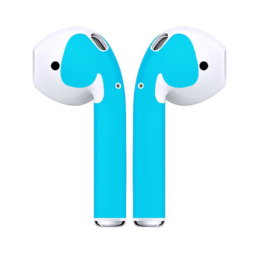 Effen Kleur zelfklevende Anti-kras Sticker Cover voor Appels Air-Pods Oordopjes: Sky Blue