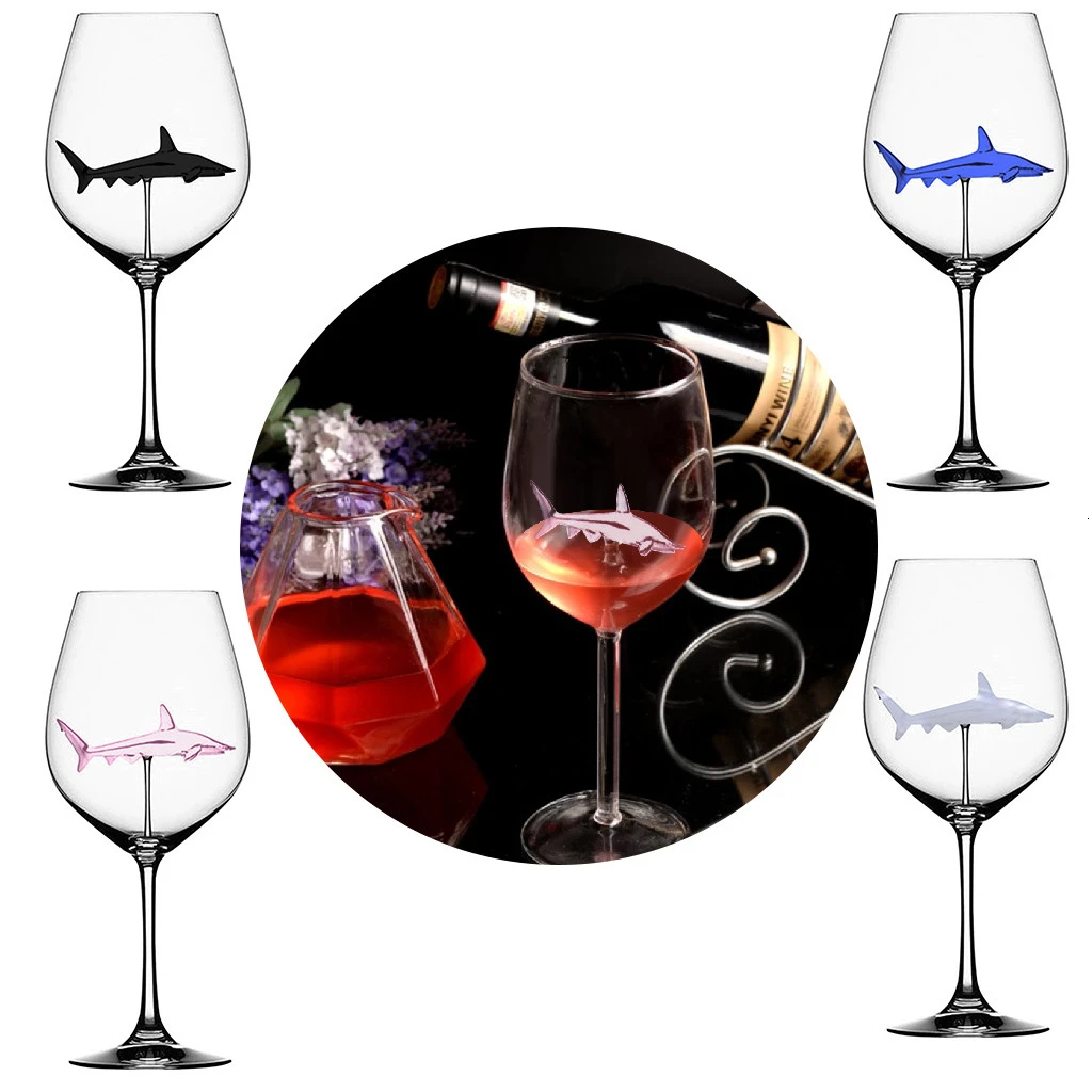 Copo de vidro europeu vidro de cristal tubarão vinho tinto copo de vidro garrafa de vinho de salto alto tubarão vinho tinto copo de festa de casamento presente