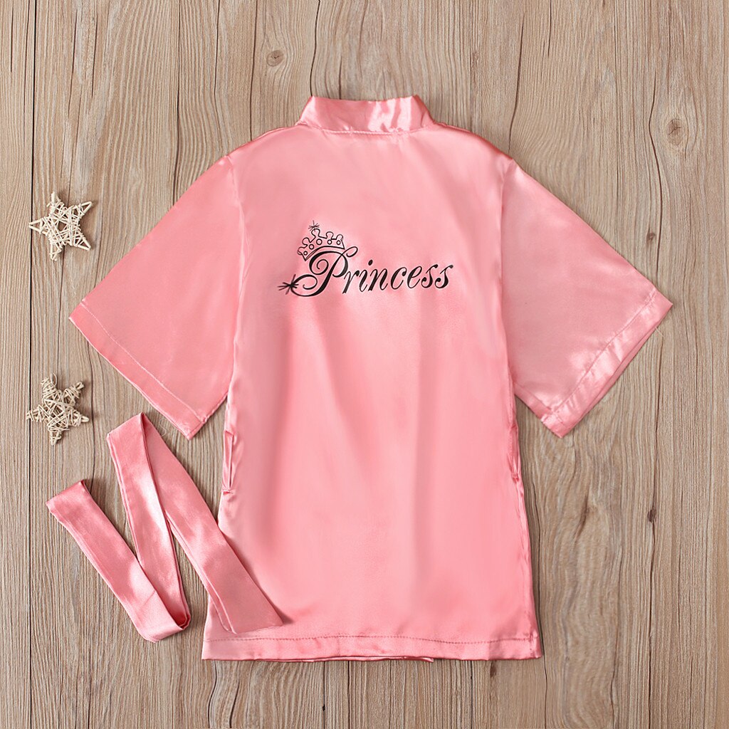 Kids Robe Satin Children Summer Kimono Bath Robes Bridesmaid Birthday Girl Dress Silk Children Girls Bathrobe Nightgown Robe