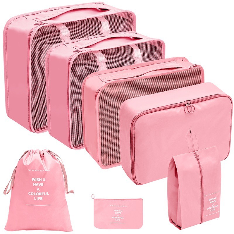 Bags for Travel Luggage Organizer Waterproof Wash Bag Clothes Bags Accessories Suitcase Organizer Storage 7/8PCS Organizer: plum
