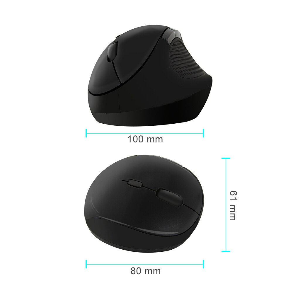 CHYI Wireless Mouse Ergonomic 2.4Ghz 800/1200/1600 DPI 6D Optical Mini Vertical Mice with Wrist Rest Mouse Pad Kit For PC Laptop