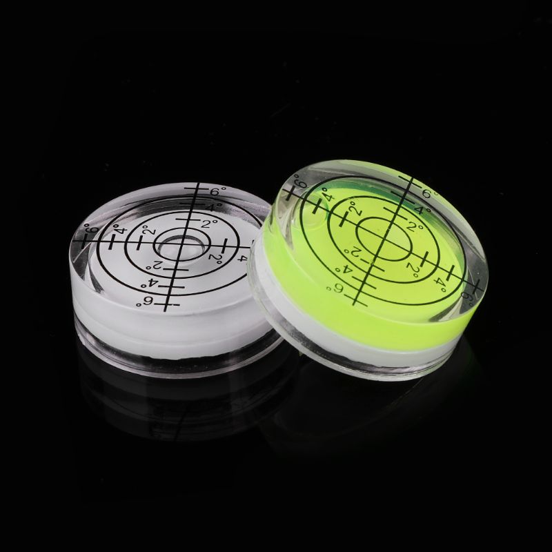2 pièces 32*12mm niveau à bulle rond blanc vert Bullseye outil de mesure de niveau à bulle