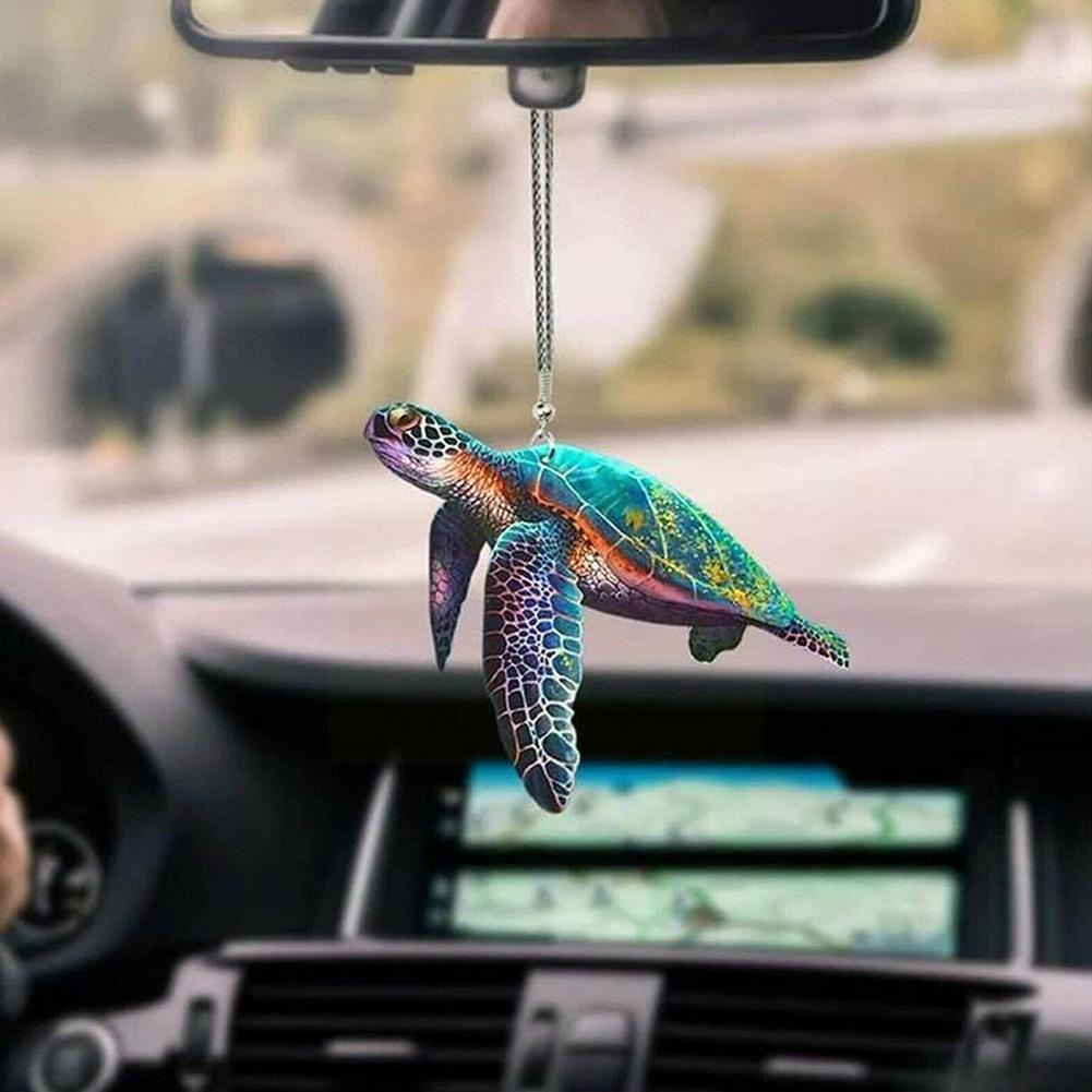 Tortuga marina-mamá con adorno para bebé, adorno colorido y lindo para coche, adorno colgante para tortugas, decoración para el hogar, para niños H8Z9