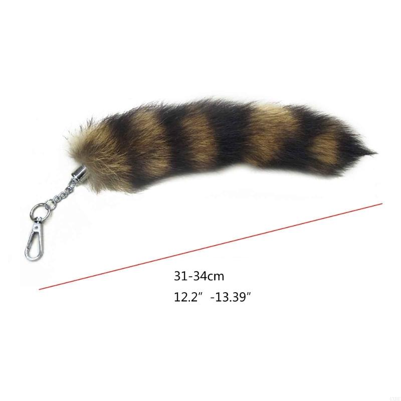 4XBE Llavero con Cola Mapache, Llavero con Cadena Colas esponjosas, Llavero con Animal Personalizado, , Llaveros con