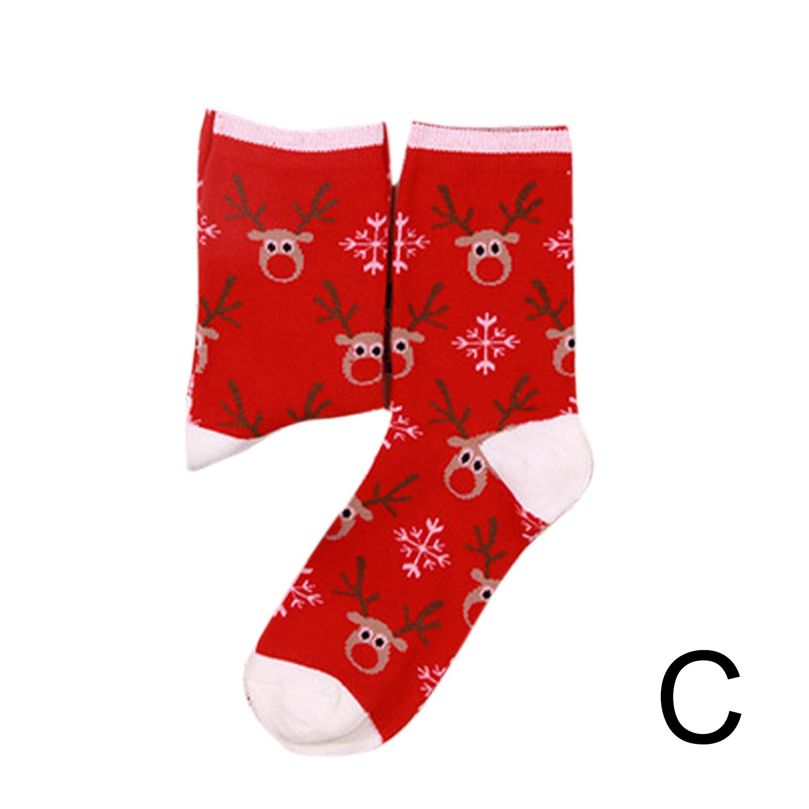 Christmas Pattern Printing Socks Winter Warm Cotton Middle Tube Socks Unisex YS-BUY: c