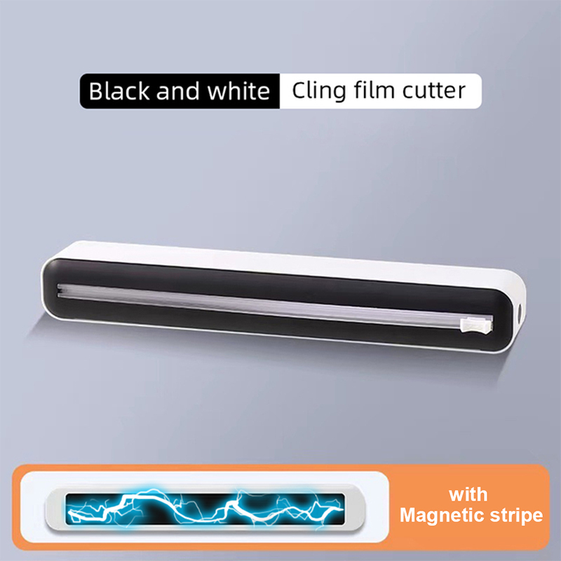Dispensador magnético de Film para alimentos, caja de almacenamiento con cortador, papel de aluminio, cortador de Film elástico, accesorios de cocina, novedad: Multicolor