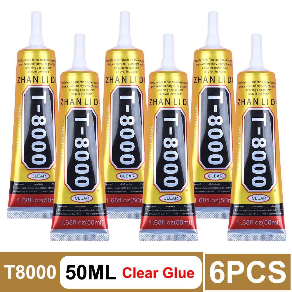 15/50/110ML Trasparente T8000 Colla Trasparente Riparazione Del Telefono Gioielli Artigianali in Fibra Componente Elettronico Contatto Adesivo T-8000 Sigillante