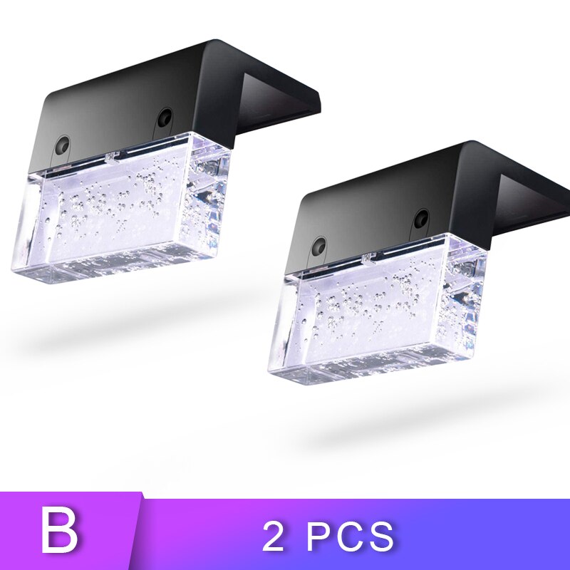 Led Solar Light Outdoor Deklicht Solar Power Waterdichte Rgb + Warmwit Hek Licht Voor Tuin Stap Dek Hek Trap verlichting: 2Pcs