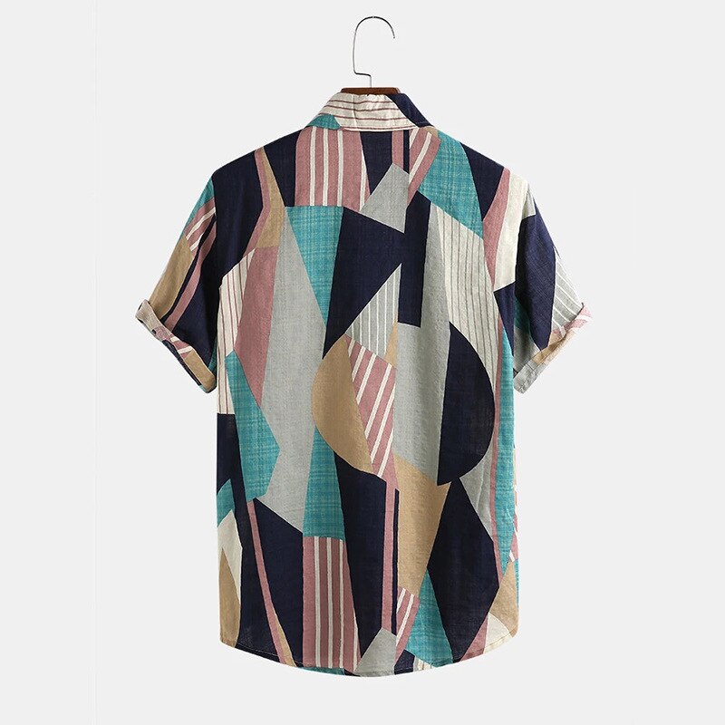 Bestverkochte product in heren multicolor casual overhemd met korte mouwen plus size camisas para hombre herenkleding