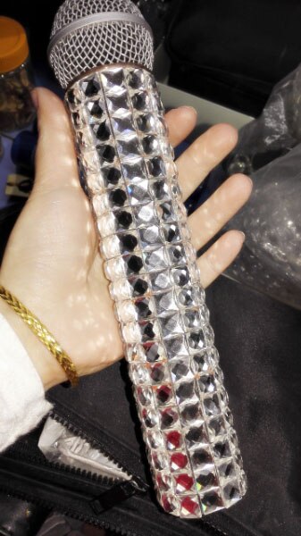 Bling Bling Microphone Accessories Handheld Cover Shiny Microphone Case For Stage: Coffee