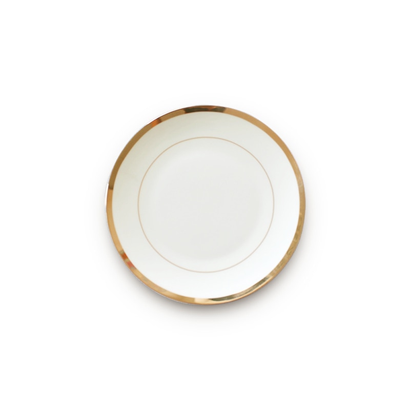 Keramisk tallerken middagsbrett vajillas sirkulær hvitt gull kantplate restaurant servise tallerken servise tallerken biff flat tallerken 1 stk