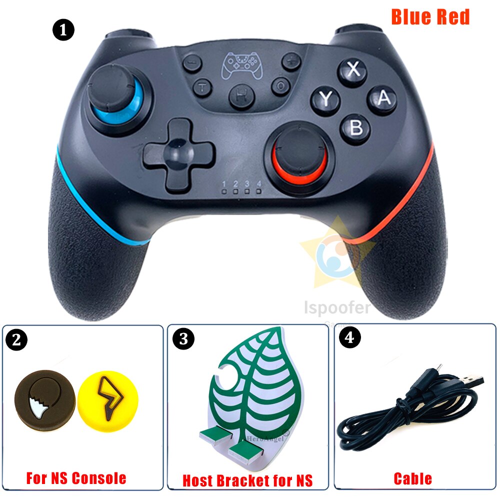 Wireless Bluetooth Gamepad For Nintend Switch Pro NS-Switch Pro Game Joystick Console for Switch Control with 6-Axis Handle: Blue Red 4IN1