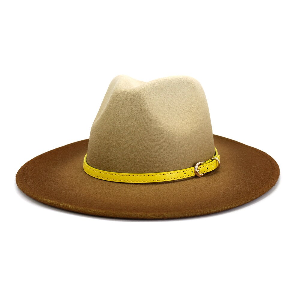 Mænd bowlerhatte kvinder enkel uldhat jazzhatte britisk stil hat hat efterår vinter stor langs flerfarvet hat: 03